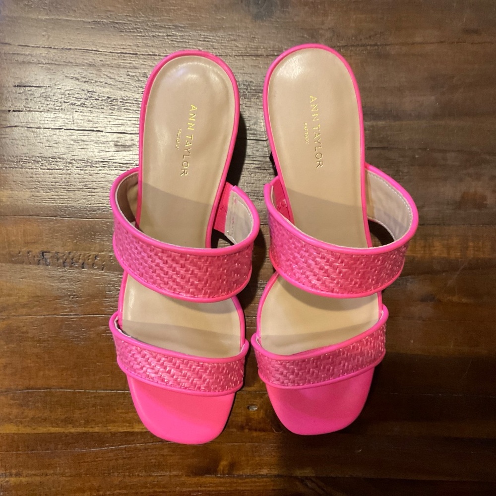 Ann Tylor Women Saladals two straps Slip On Sandals pink Size 6.5-7 - Picture 4 of 6